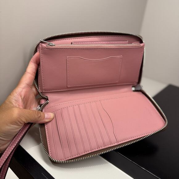 Coach CBZ99 Long Zip Around Wallet With Detachable Card Case In Signature Canvas - Picture 6 of 16